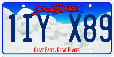 SD license plate 1IYX89
