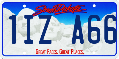 SD license plate 1IZA66
