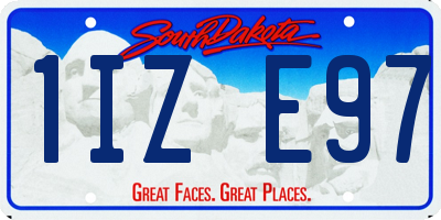 SD license plate 1IZE97