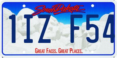 SD license plate 1IZF54