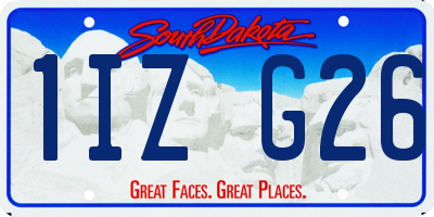 SD license plate 1IZG26
