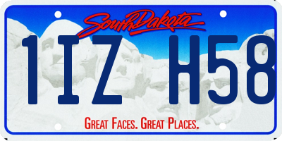 SD license plate 1IZH58
