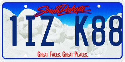 SD license plate 1IZK88