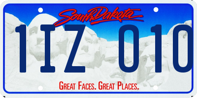 SD license plate 1IZO10