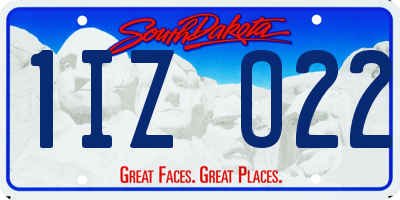 SD license plate 1IZO22