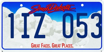 SD license plate 1IZO53
