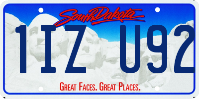 SD license plate 1IZU92