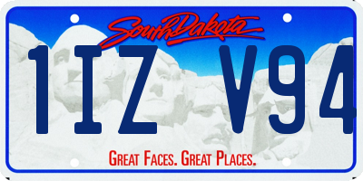 SD license plate 1IZV94