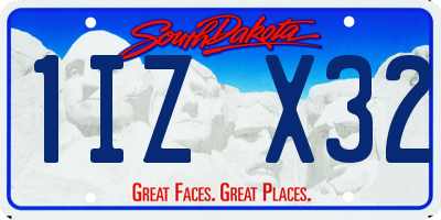SD license plate 1IZX32