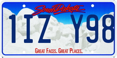 SD license plate 1IZY98