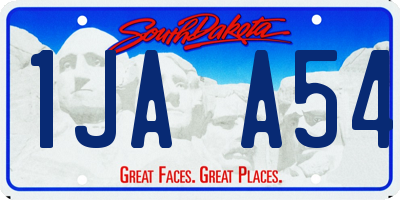 SD license plate 1JAA54