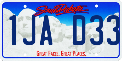 SD license plate 1JAD33