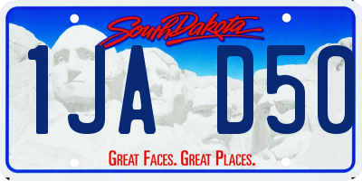 SD license plate 1JAD50