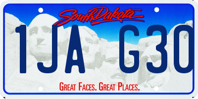 SD license plate 1JAG30