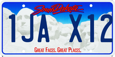 SD license plate 1JAX12