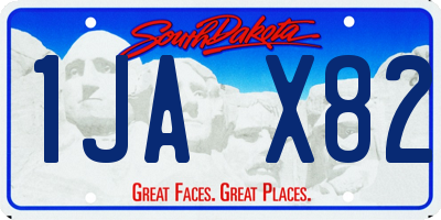 SD license plate 1JAX82