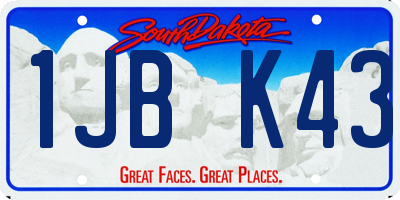 SD license plate 1JBK43