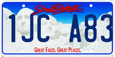 SD license plate 1JCA83
