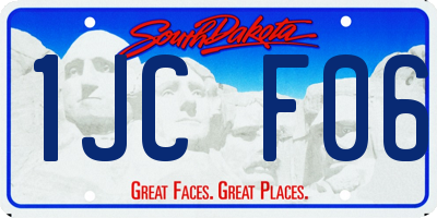 SD license plate 1JCF06