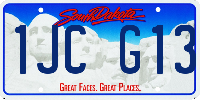 SD license plate 1JCG13