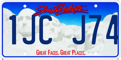 SD license plate 1JCJ74