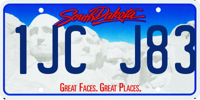 SD license plate 1JCJ83