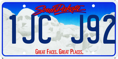 SD license plate 1JCJ92
