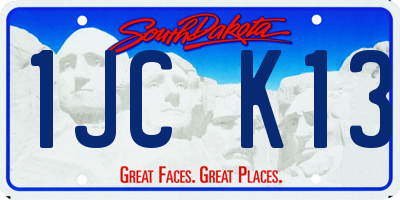 SD license plate 1JCK13