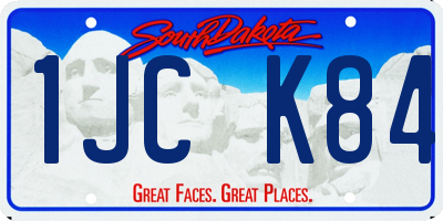 SD license plate 1JCK84