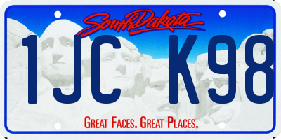 SD license plate 1JCK98