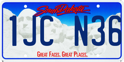 SD license plate 1JCN36