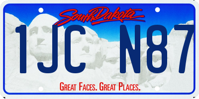 SD license plate 1JCN87