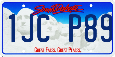 SD license plate 1JCP89