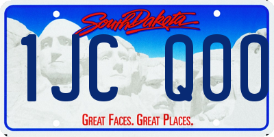SD license plate 1JCQ00