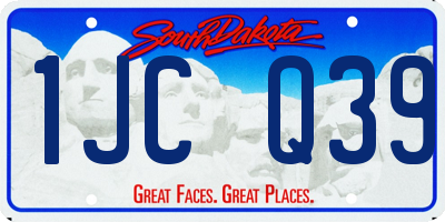 SD license plate 1JCQ39