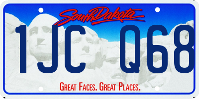 SD license plate 1JCQ68