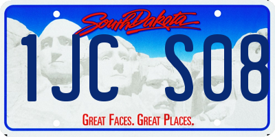 SD license plate 1JCS08