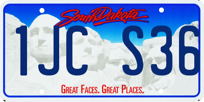 SD license plate 1JCS36