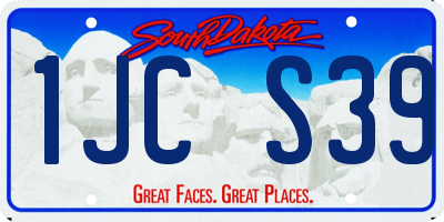 SD license plate 1JCS39