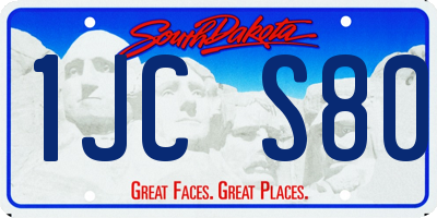 SD license plate 1JCS80