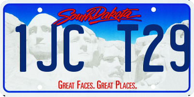 SD license plate 1JCT29