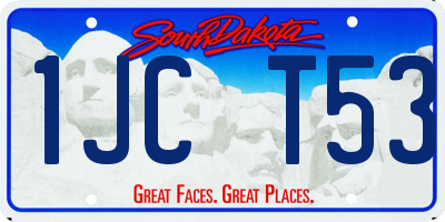 SD license plate 1JCT53