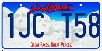 SD license plate 1JCT58