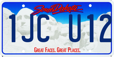 SD license plate 1JCU12