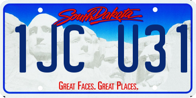 SD license plate 1JCU31