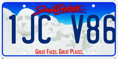 SD license plate 1JCV86