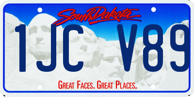 SD license plate 1JCV89
