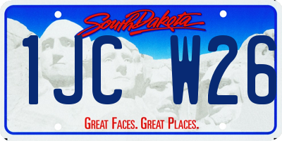 SD license plate 1JCW26