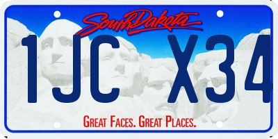 SD license plate 1JCX34