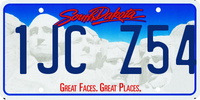 SD license plate 1JCZ54